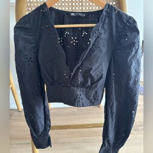 Zara black crop top
